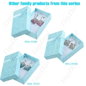 Pair of Stylish Ear Pin Earrings Earbob Eardrop Pendant Jewelry with Rhinestones for Girl Woman Lady - Blue WNL-39785