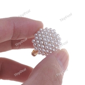 Fashionable Metal Mushroom Shaped Finger Ring Jewelry Ornament Decor with Imitated Pearls for Women Lady Girl WNL-74136