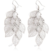 Stylish Leaf Multi-Layer Shaped Flakes Pendant Dangle Earrings Earbob Eardrop Jewelry for Girl Lady Woman WNL-46002