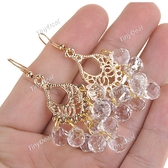 Fashionable Beads Pendant Ear Pin Earrings Ear Pendants Jewelry for Woman Lady Girl - Transparent White WNL-66553