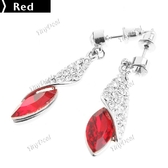 Pair of Crystal Drip Design Pendant Ear Pins Earrings Eardrops Jewelry with Rhinestones for Girl Woman Lady NAF-112070