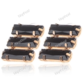 Stylish Pair of Simple Three-layer Darkstone Earrings Eardrop Earbob Pendants Jewelry for Girls - Black WNL-75924