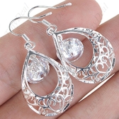 Teardrop Design Hollow-out Dangle Earrings Chandelier Earrings with Rhinestones Jewelry Pendant Ear Decor for Ladies WNL-32332