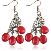 Vintage Red Dates Pendant Ear Pin Earrings Ear Pendants Jewelry for Woman Lady Girl WNL-66571